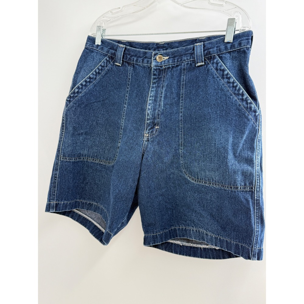 Vintage Lee Dungarees Chino Denim Shorts Unisex Size 35 Large Pocket High Rise